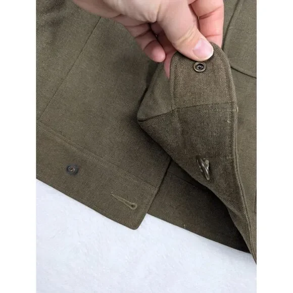 Vtg WWII 1945 Ike‎ Wool Field Jacket 36R Military Army District of Washington
